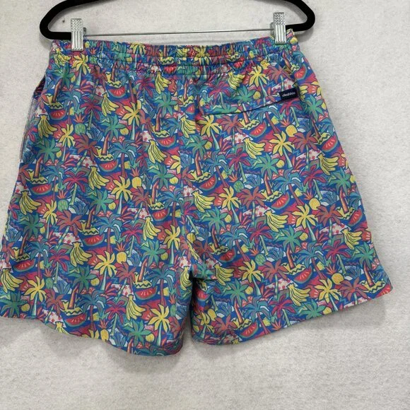 Chubbies Shorts Mens Medium Blue Tropical Swim Trunks 5in Inseam Lined Volley - Picture 6 of 10